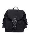 Ganni Magnetic Pockets Flap Backpack Handle In Black