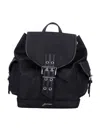 Ganni Magnetic Pockets Flap Backpack Handle In Black