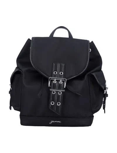 GANNI GANNI SMALL BUCKY NYLON BACKPACK