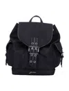 Ganni Magnetic Pockets Flap Backpack Handle In Black