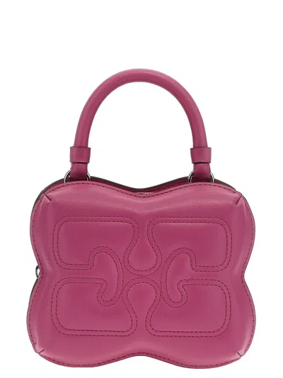 Ganni Butterfly Small Crossbody -  - Leather - Pink In Fuchsia