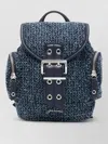 Ganni Small Denim Backpack Adjustable Straps Handle In Blue