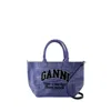 Ganni Small Easy Shopper Bag -  - Cotton - Blue In Blue