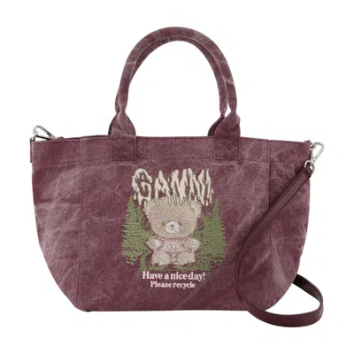 Ganni Small Easy Snow Teddy Bear Shopper Bag -  - Cotton - Multicolor