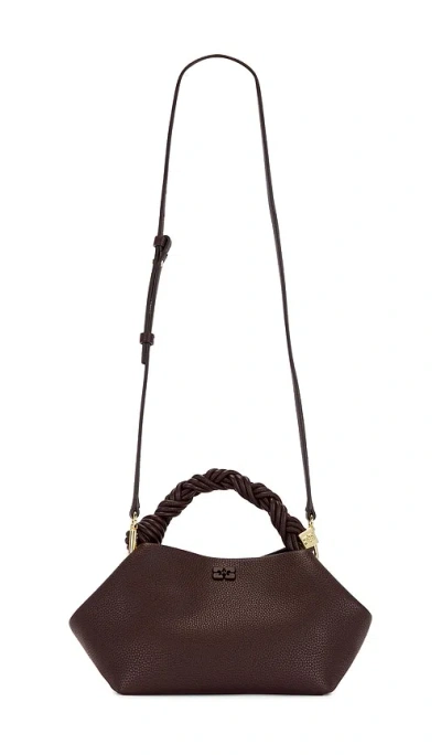 Ganni Small Grained Bou Bag In Brown