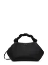 Ganni Small Grained Bou Bag With Twisted Handle In Black