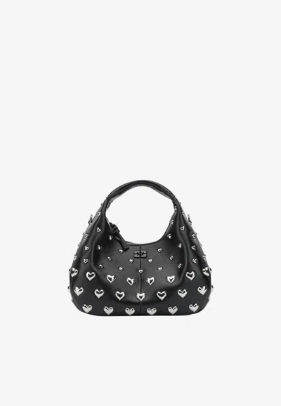 Ganni Black Leather Polyurethane Polyester Bag