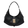 Ganni Kat Small Black Leather Shoulder Bag  In Black