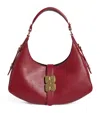 Ganni Kat Small Red Shoulder Bag With Adjustable Handle And Logo Plaque On The Front In Leather Woman In Red