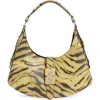 Ganni Small Kat Zebra Print Shoulder Bag In Brown