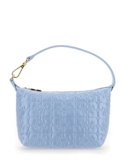 Ganni Small Satin Bag In Baby Blue