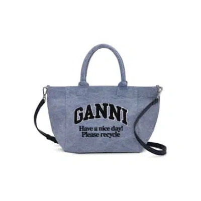 Ganni Small Shopper Bag In Blue