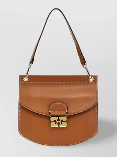 Ganni Small Shoulder Bag Adjustable Strap In Brown