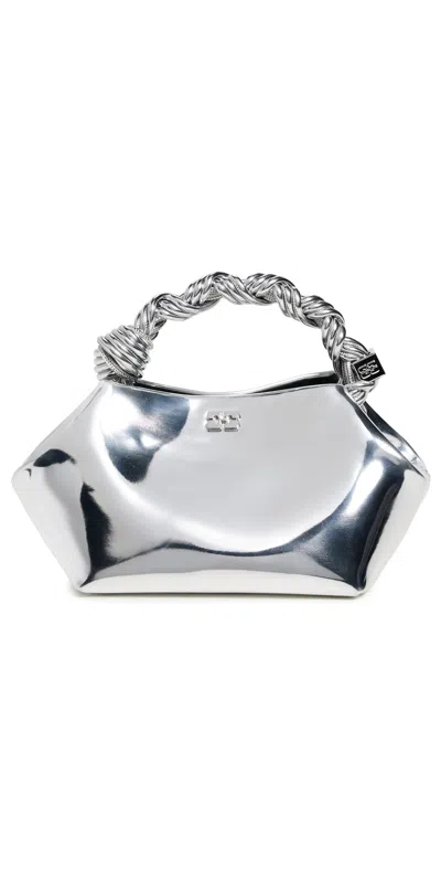 GANNI GANNI SMALL SPECCHIO BOU BAG SILVER