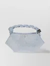 Ganni Small Strass Hexagonal Bag With Braided Handle