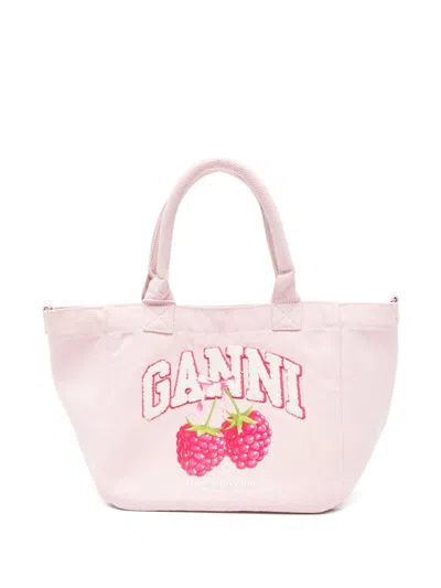 Ganni Small Tote Bag In Pink