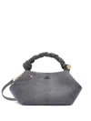 Ganni Small Twisted-handle Denim Clutch Bag In Pattern