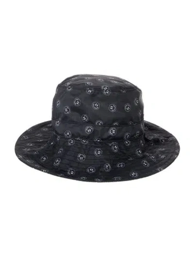 Pre-owned Ganni Smiley Face Bucket Hat In Blue