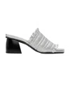 Ganni Smock-detail Kitten-heel Mules In Gray