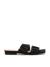 Ganni Double-strap Flat Slides In Blue
