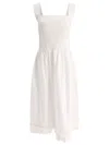 Ganni Cotton Poplin Midi Strap Smock Dress Bright White
