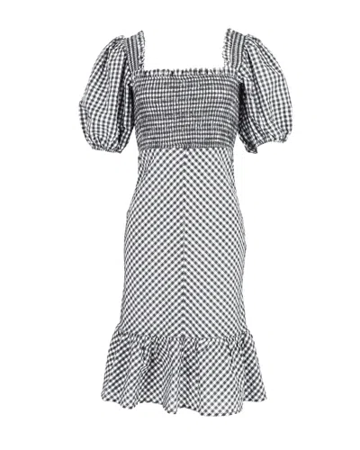 Ganni Woman Midi Dress Black Size 8/10 Recycled Polyester, Organic Cotton, Polyamide