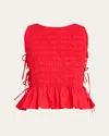 Ganni Chambray Seersucker Top - Women's - Fabric