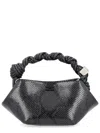 Ganni Mini Tote Bag With Twisted Handles In Black