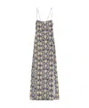 Ganni V-neckline Dress With Python Pattern In Nude