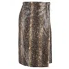 Ganni Snake-print Self-tie Woven Midi Skirt In Animal Print Recycled Polyester In Multi