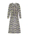 Ganni Crinkled Satin O-neck Midi Dress Safari 40 In Multicolor