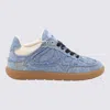 Ganni Low Top Denim Embroidered Sneakers Rubber Sole In Blue