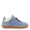 Ganni Low Top Denim Embroidered Sneakers Rubber Sole In Blue