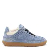 Ganni 08 Denim Raw Edge Sneakers In Blue Cotton In Blue
