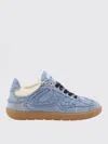 Ganni 08 Denim Raw Edge Sneakers In Blue Cotton In Blue