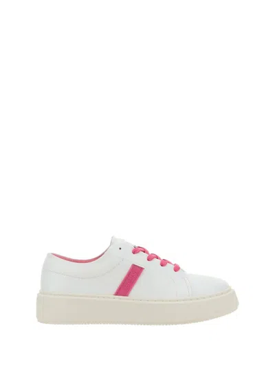 Ganni Sneakers With Logo In Shocking Pink