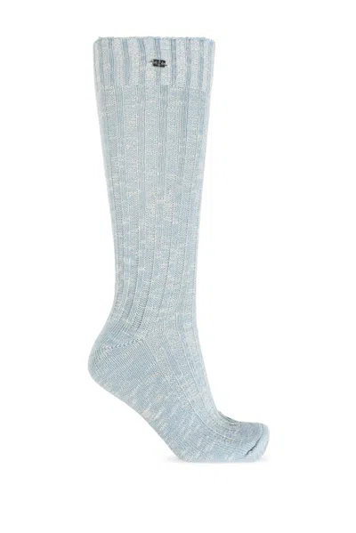 Ganni Blue Chunky Cotton Socks