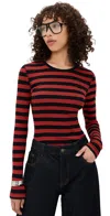 Ganni Fitted Long-sleeved T-shirt With Bold Striped Pattern