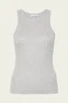 Ganni Logo-embroidered Mélange Tank Top
