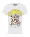 Ganni Organic Cotton T-shirt With Front Print In White