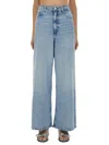 Ganni Soft Rigid Denim Baggy Jeans In Blue