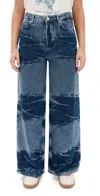 Ganni Soft Rigid Denim Marri Jeans Mid Blue Vintage In Blue