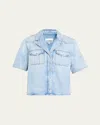 Ganni Denim Shirt In Blue