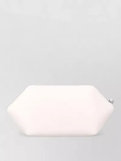 Ganni Soft Silhouette Makeup Pouch Bow Detail In White