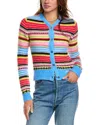 Ganni + Net Sustain Striped Alpaca And Wool-blend Cardigan In Multi