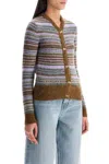 Ganni Embroidered Stretch Alpaca Blend Cardigan In Multi