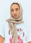 Ganni Women Soft Wool Balaclava In Beige