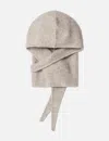 Ganni Women Soft Wool Balaclava In Beige
