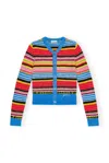 Ganni + Net Sustain Striped Alpaca And Wool-blend Cardigan In Multicolor