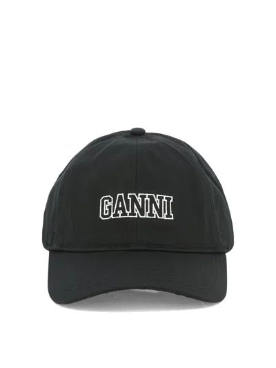 GANNI SOFTWARE HATS BLACK